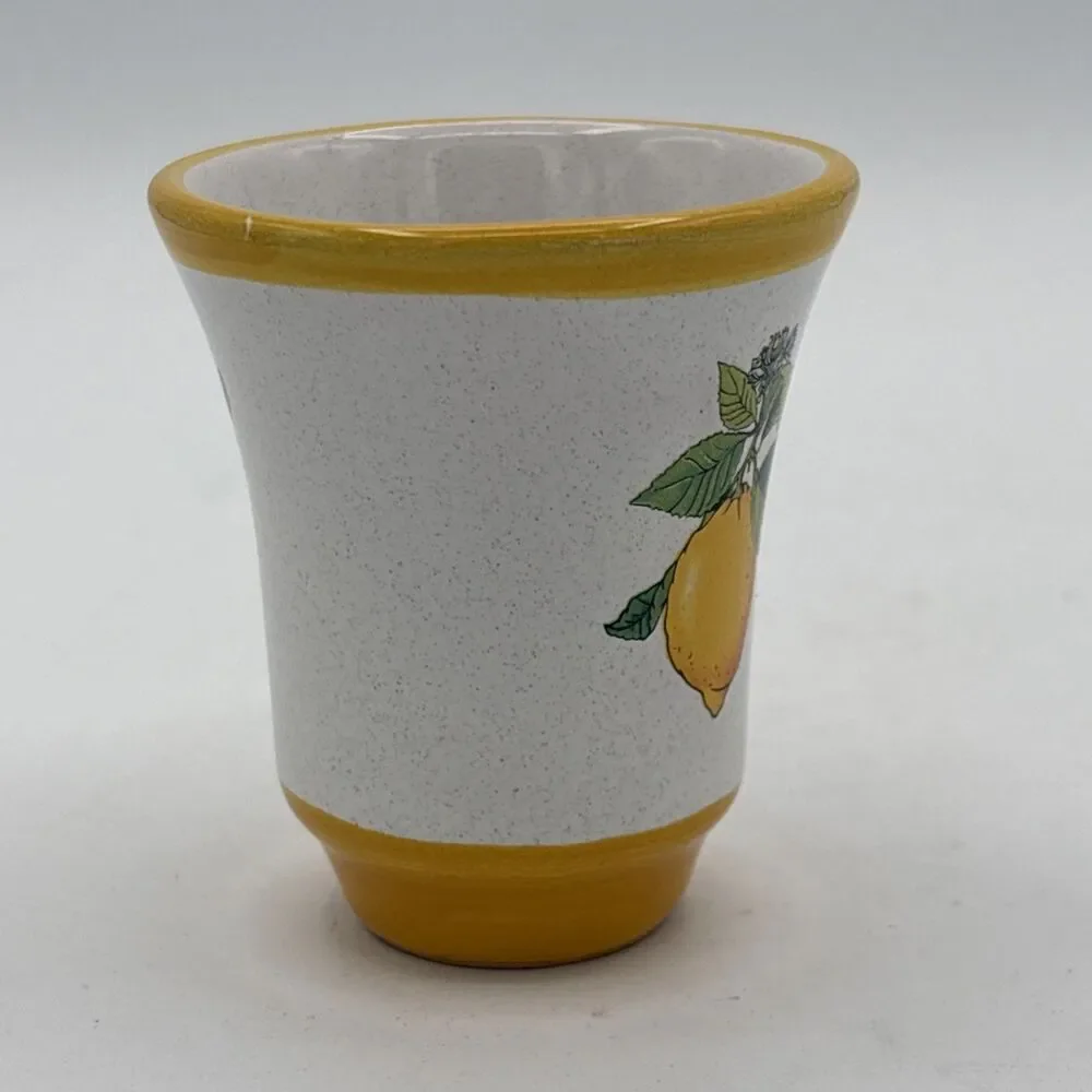 Pallini Limoncello Shot Glass Deruta Italy Pottery Barware Lemon